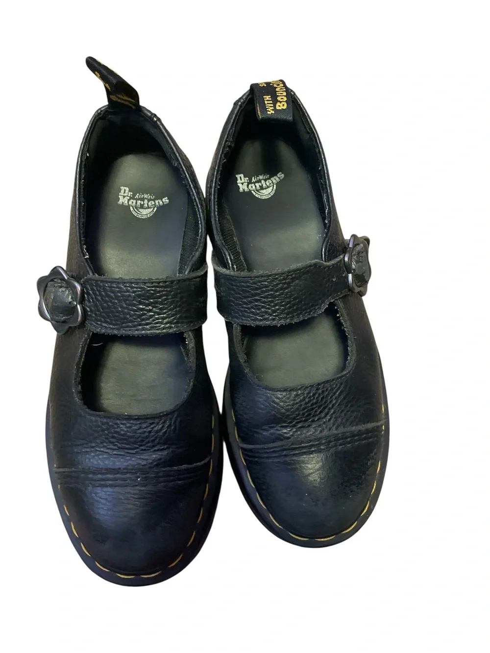 Dr. Martens Black Platform Mary Jane Glower Buckle Platform Shoes size 9